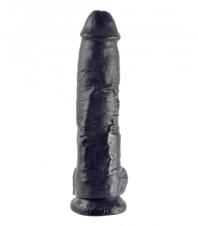 10" COCK WITH BALLS BLACK - Imagen 3