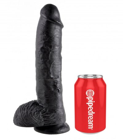 10" COCK WITH BALLS BLACK - Imagen 4
