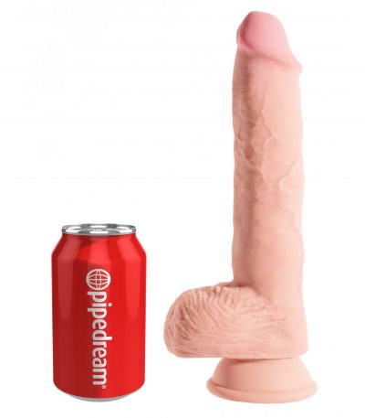 10" TRIPLE DENSITY FAT COCK WITH BALLS LIGHT - Imagen 4