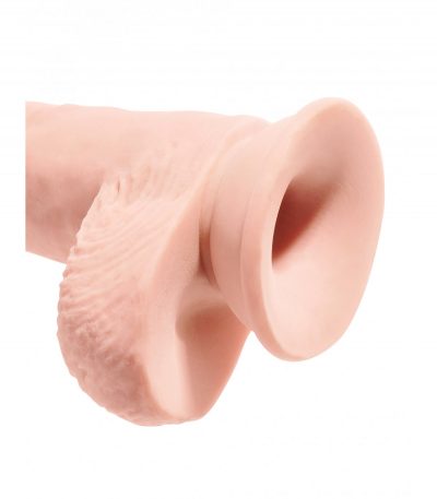 10" TRIPLE DENSITY FAT COCK WITH BALLS LIGHT - Imagen 7