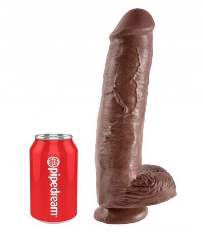 11" COCK WITH BALLS BROWN - Imagen 3