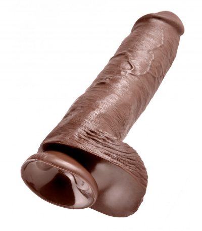11" COCK WITH BALLS BROWN - Imagen 5