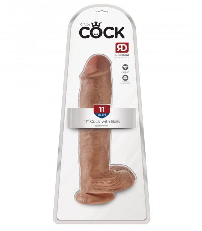 11" COCK WITH BALLS TAN - Imagen 2