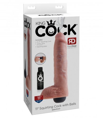 11" SQUIRTING COCK WITH BALLS LIGHT - Imagen 2
