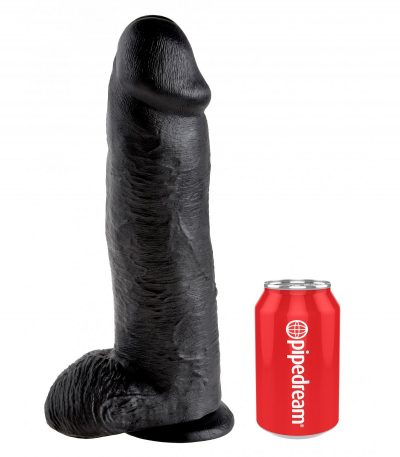 12" COCK WITH BALLS BLACK - Imagen 3