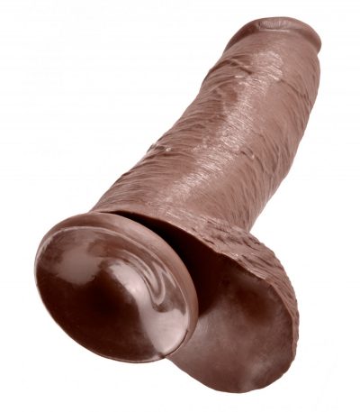 12" COCK WITH BALLS BROWN - Imagen 3
