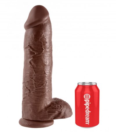 12" COCK WITH BALLS BROWN - Imagen 5