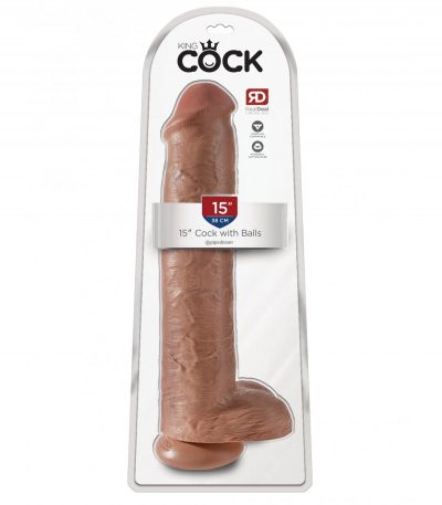 15" COCK WITH BALLS TAN - Imagen 2