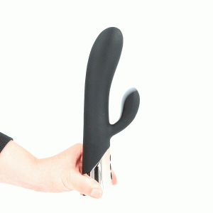 CINNAMON RECHARGEABLE SILICONE VIBRATOR WITH TAPPING RABBIT