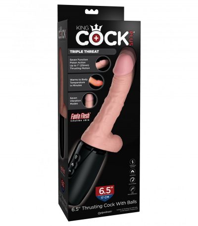 6.5" THRUSTING COCK WITH BALLS - TRIPLE THREAT LIGHT - Imagen 2