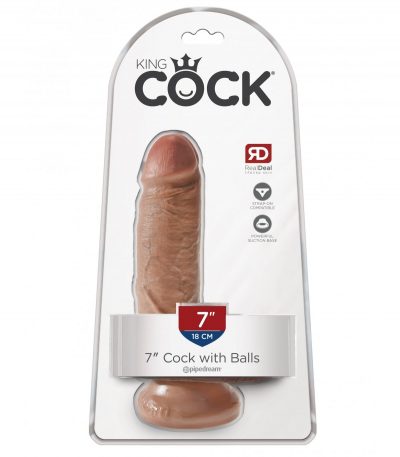 7" COCK WITH BALLS TAN - Imagen 2