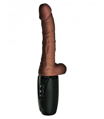 7.5" THRUSTING COCK WITH BALLS BROWN - Imagen 3