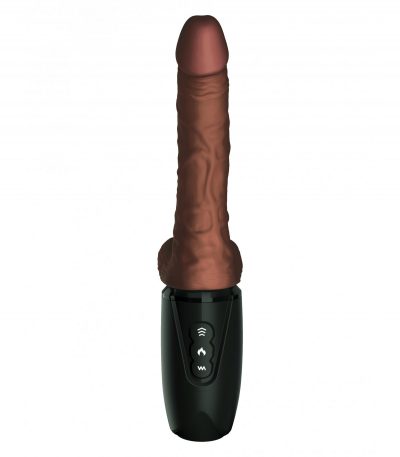 7.5" THRUSTING COCK WITH BALLS BROWN - Imagen 4