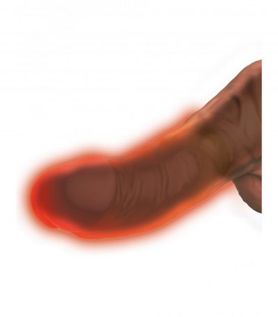 7.5" THRUSTING COCK WITH BALLS BROWN - Imagen 7