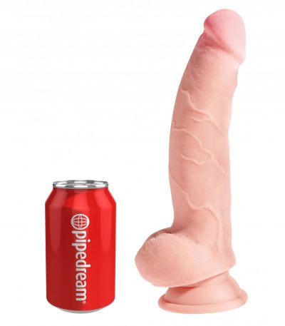 8" TRIPLE DENSITY FAT COCK WITH BALLS LIGHT - Imagen 4