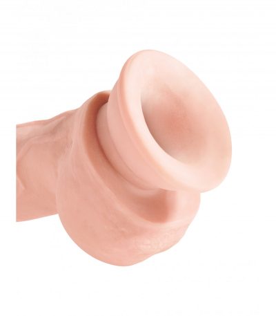 8" TRIPLE DENSITY FAT COCK WITH BALLS LIGHT - Imagen 7