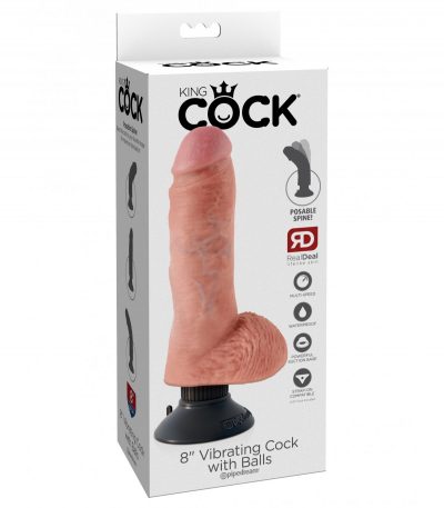 8" VIBRATING COCK WITH BALLS LIGHT - Imagen 2