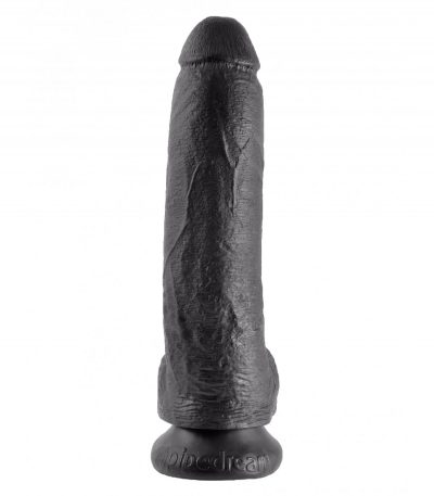 9" COCK WITH BALLS BLACK - Imagen 3