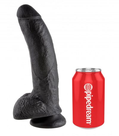 9" COCK WITH BALLS BLACK - Imagen 4