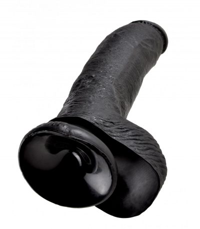 9" COCK WITH BALLS BLACK - Imagen 5