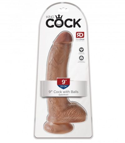 9" COCK WITH BALLS TAN - Imagen 2