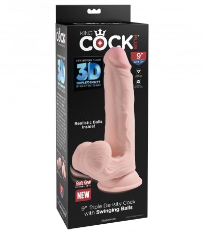 9" TRIPLE DENSITY COCK WITH SWINGING BALLS LIGHT - Imagen 2