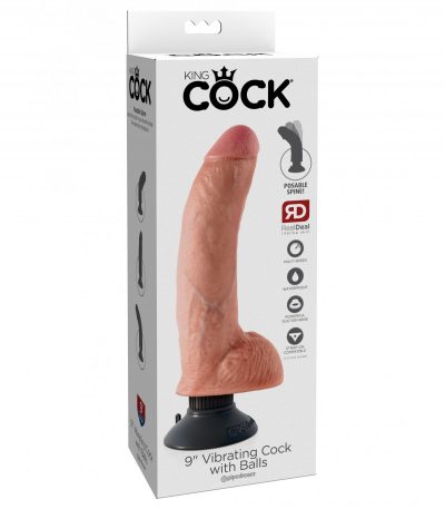 9" VIBRATING COCK WITH BALLS LIGHT - Imagen 2