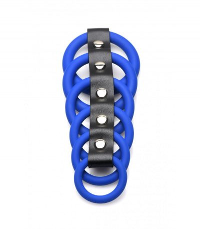 RINGS X 6 BLUE PENIS CHASTITY - Imagen 5