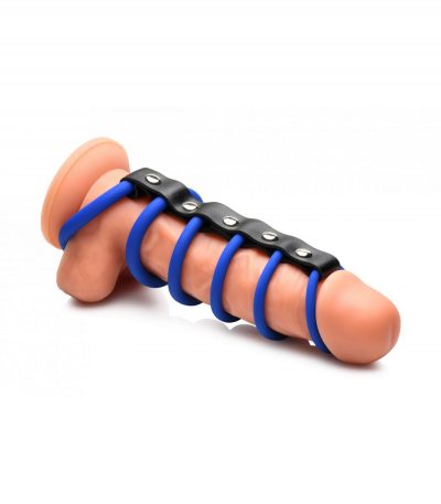 RINGS X 6 BLUE PENIS CHASTITY - Imagen 6