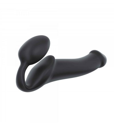 HARNESS DILDO STRAP-ON FLEXIBLE SOFT SILICONE BLACK L - Imagen 3