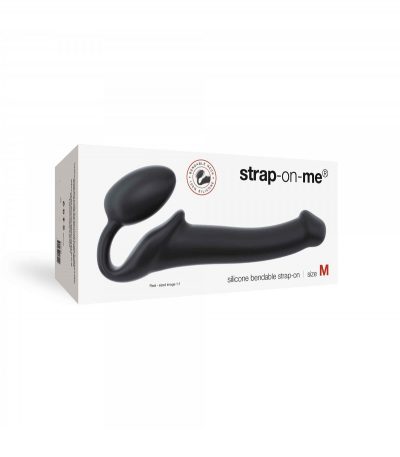 HARNESS DILDO STRAP-ON FLEXIBLE SOFT SILICONE BLACK M - Imagen 2