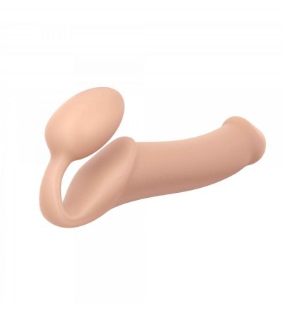 HARNESS DILDO STRAP-ON FLEXIBLE SOFT SILICONE NUDE XL - Imagen 3