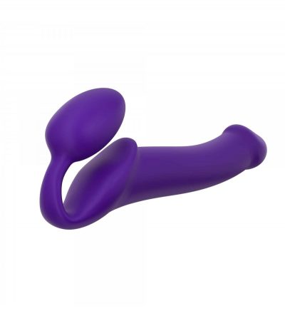 HARNESS DILDO STRAP-ON FLEXIBLE SOFT SILICONE VIOLET L - Imagen 2