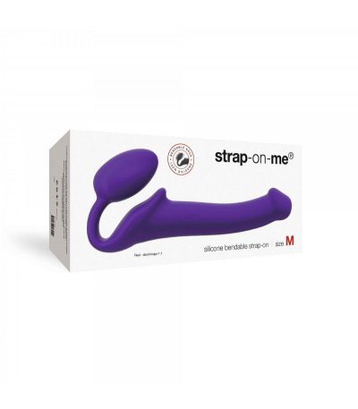 HARNESS DILDO STRAP-ON FLEXIBLE SOFT SILICONE VIOLET M - Imagen 2
