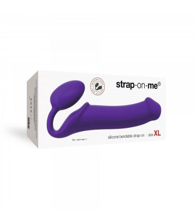 HARNESS DILDO STRAP-ON FLEXIBLE SOFT SILICONE VIOLET XL - Imagen 2