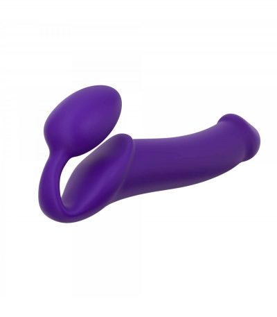 HARNESS DILDO STRAP-ON FLEXIBLE SOFT SILICONE VIOLET XL - Imagen 3
