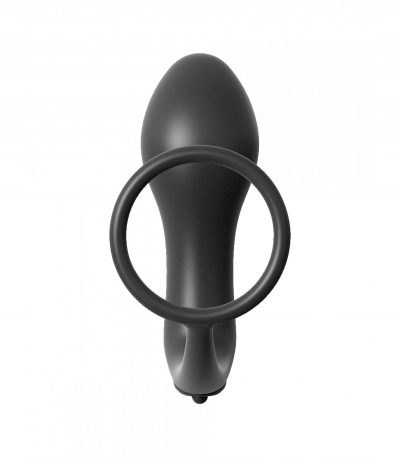 ASS-GASM COCKRING VIBRATING PLUG BLACK - Imagen 4