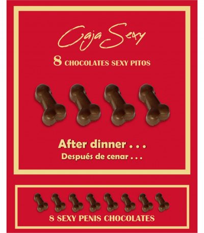 SEXY RED BOX 8 DARK CHOCOLATE DICK