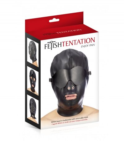 ADJUSTABLE BLACK HOOD WITH MOUTH OPENING - Imagen 3