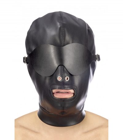 ADJUSTABLE BLACK HOOD WITH MOUTH OPENING