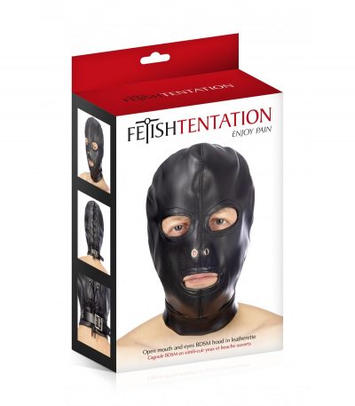 ADJUSTABLE BLACK HOOD WITH MOUTH AND EYE OPENING - Imagen 3