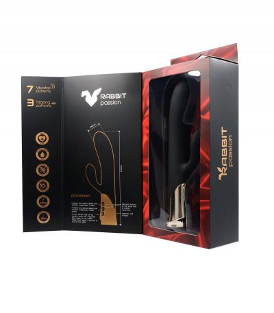 CINNAMON RECHARGEABLE SILICONE VIBRATOR WITH TAPPING RABBIT - Imagen 13