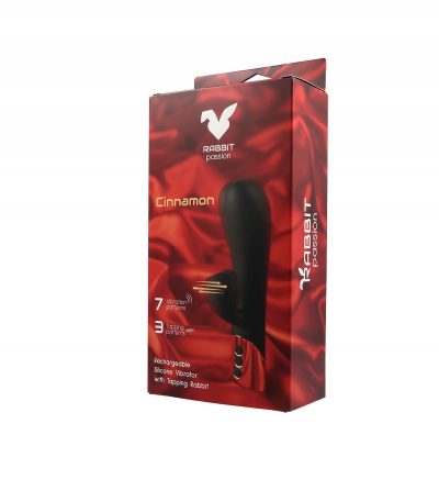 CINNAMON RECHARGEABLE SILICONE VIBRATOR WITH TAPPING RABBIT - Imagen 2