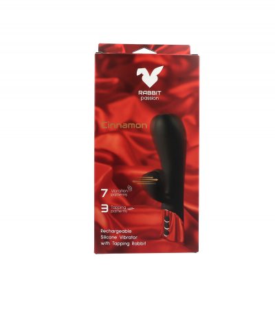 CINNAMON RECHARGEABLE SILICONE VIBRATOR WITH TAPPING RABBIT - Imagen 10