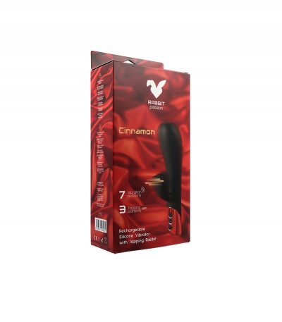 CINNAMON RECHARGEABLE SILICONE VIBRATOR WITH TAPPING RABBIT - Imagen 12