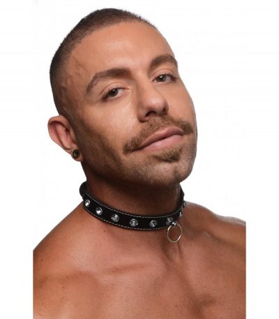 CLEAR STONES CHOKER NECKLACE WITH RING - Imagen 3