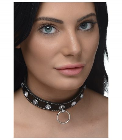 CLEAR STONES CHOKER NECKLACE WITH RING - Imagen 5
