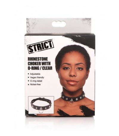 CLEAR STONES CHOKER NECKLACE WITH RING - Imagen 6