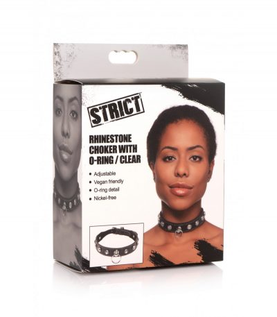 CLEAR STONES CHOKER NECKLACE WITH RING - Imagen 7