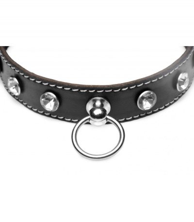 CLEAR STONES CHOKER NECKLACE WITH RING - Imagen 9